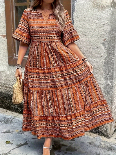 Marina™ | Robe Fluide Imprimé Ethnique Élégante