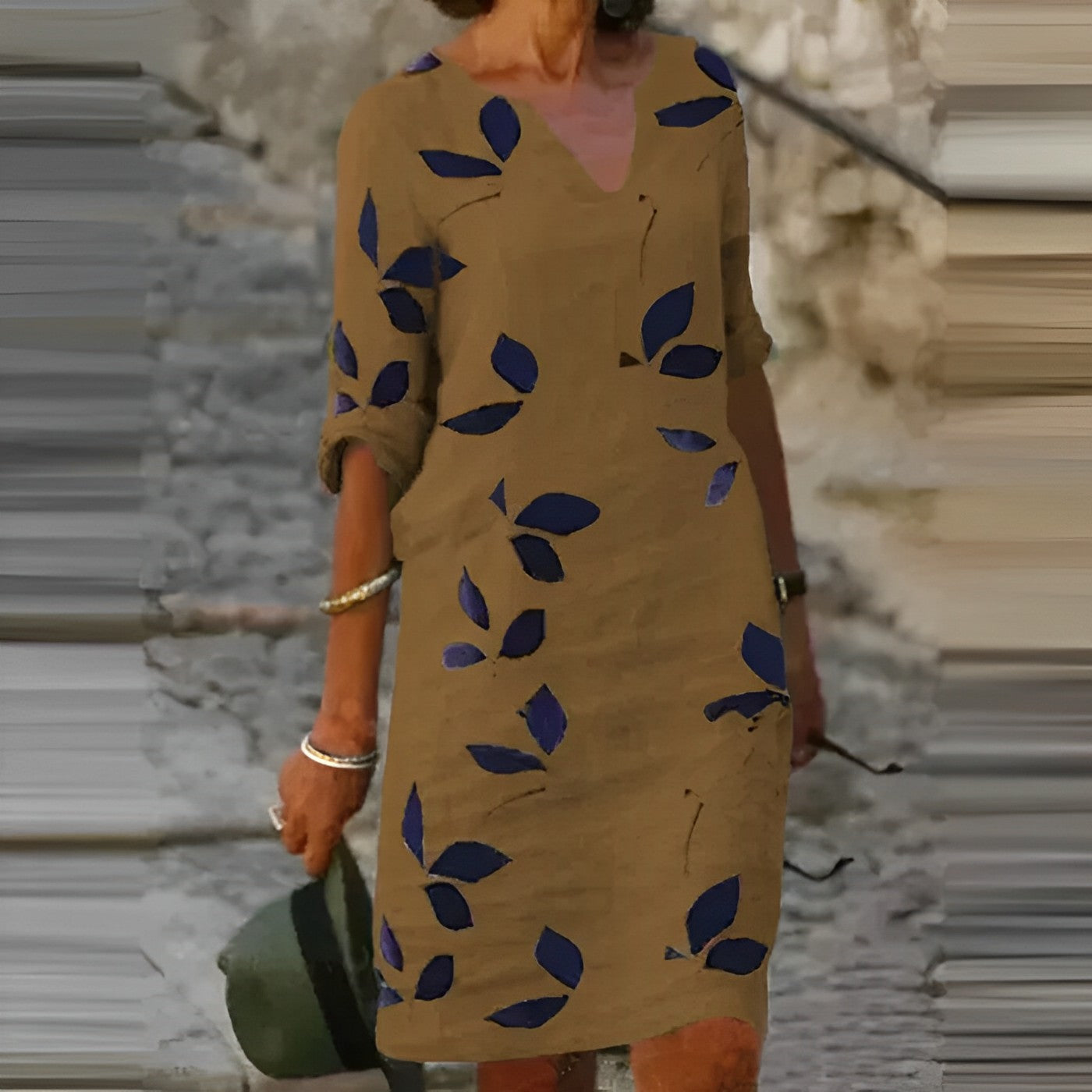 Robe Imprimée Manches 3/4 Pour Femme | Mini