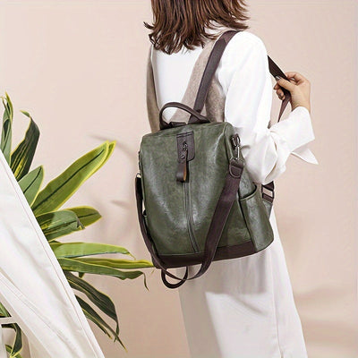 Sac à dos pour femmes en cuir PU végétalien au design sûr