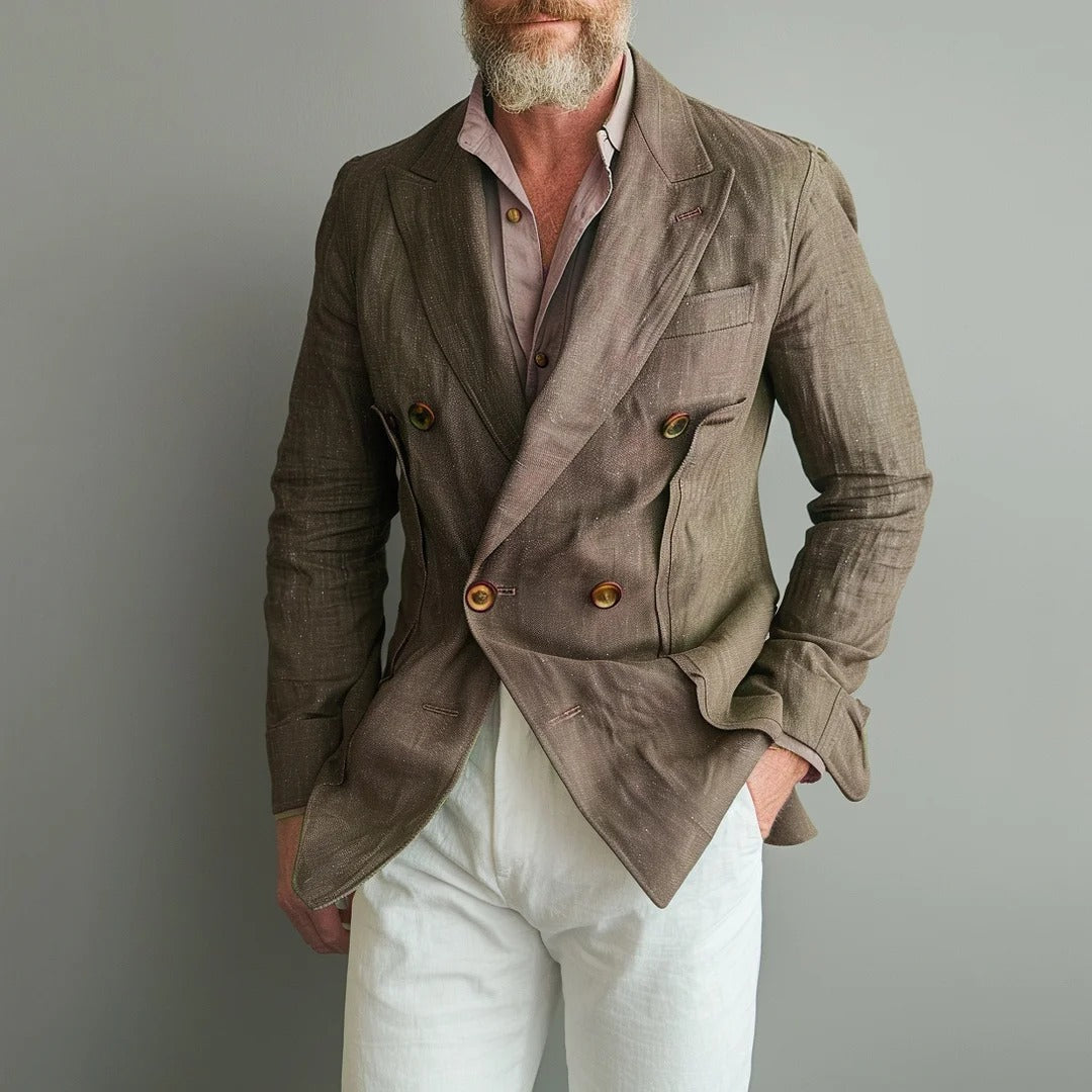 Blazer croisé à revers en pointe