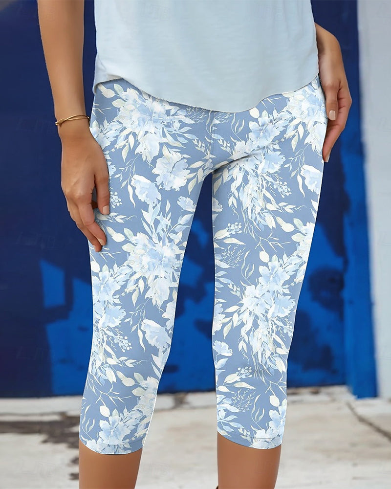 Pantalon Stretch Casual Imprimé Court