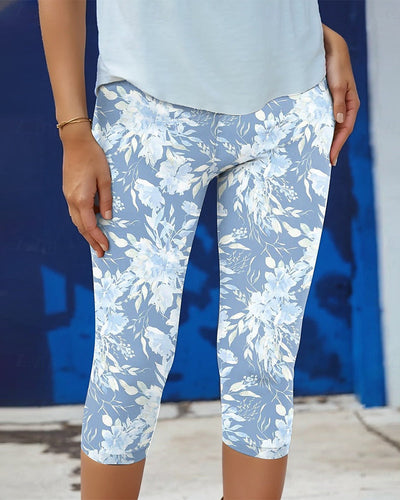 Pantalon Stretch Casual Imprimé Court