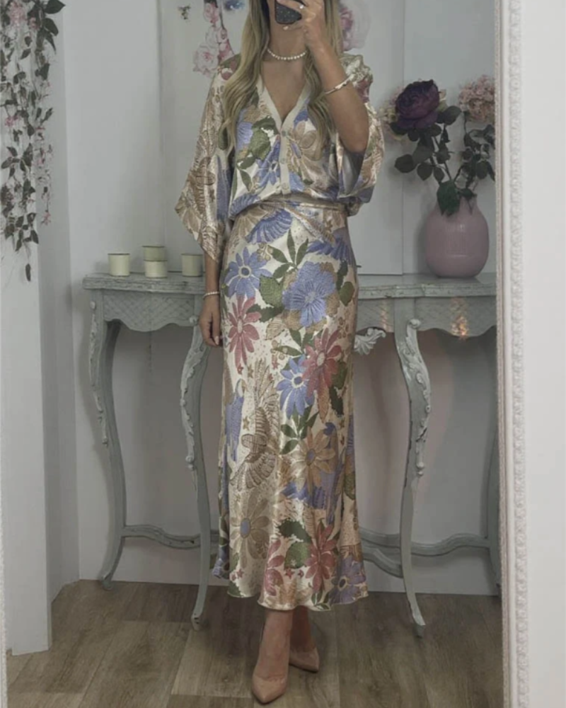 MAIAN - TOP EN SOIE À FLEURS