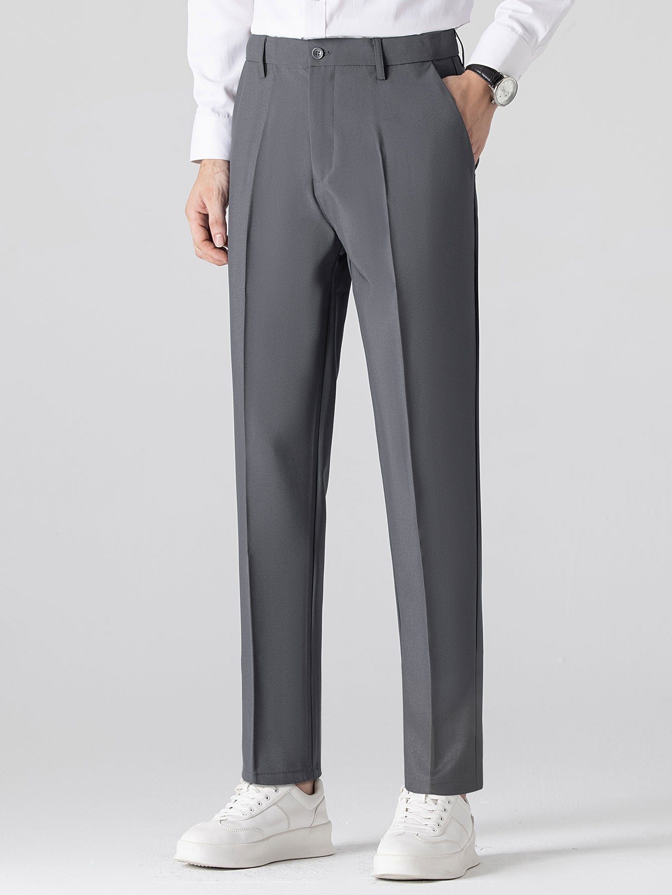 Pantalon Ajusté Fuselé en Tissu Léger