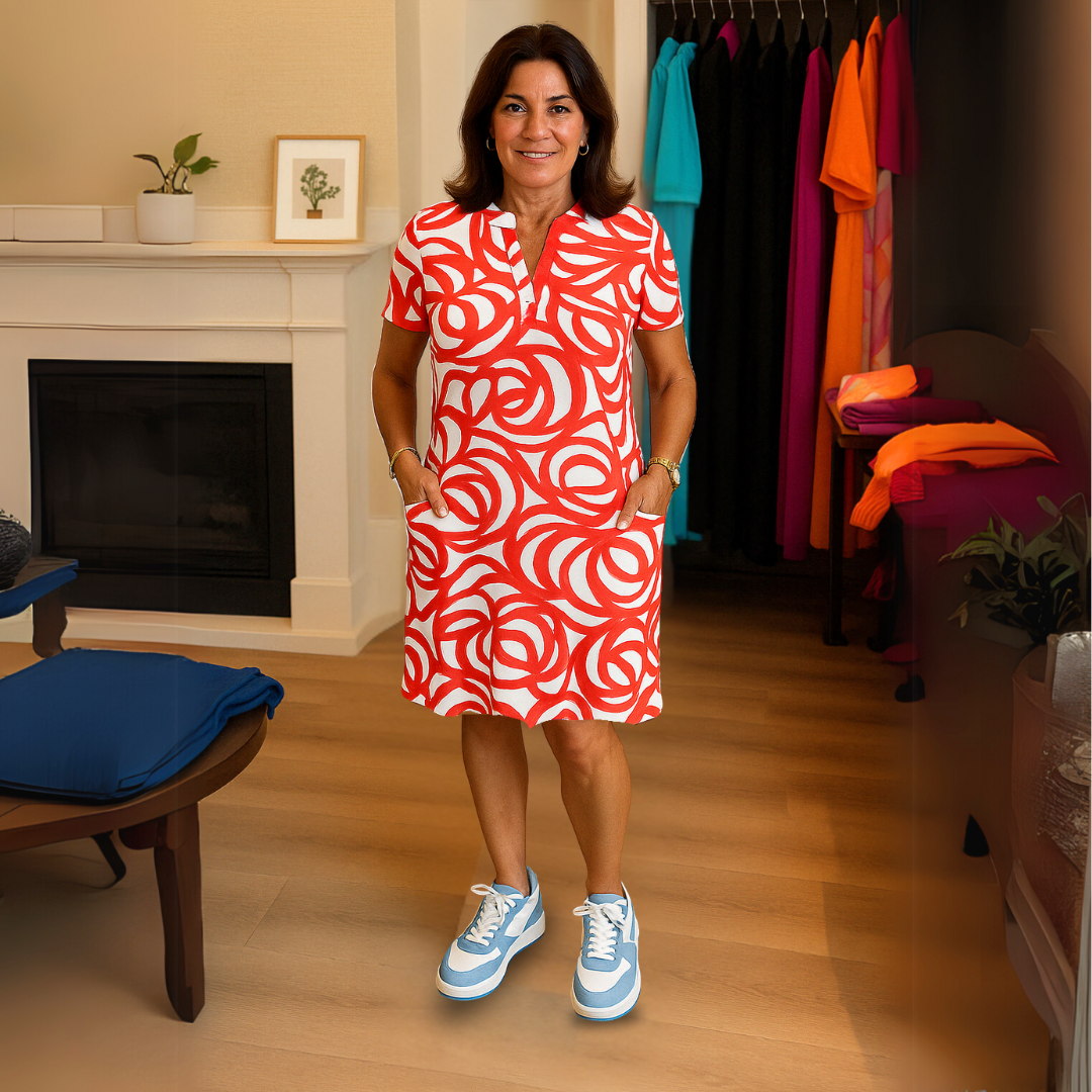 Monique™ | Robe imprimée à col en V