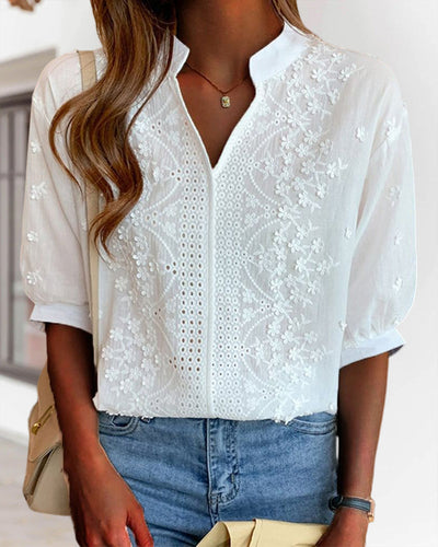 Yara | Chemise blanche à manches bouffantes