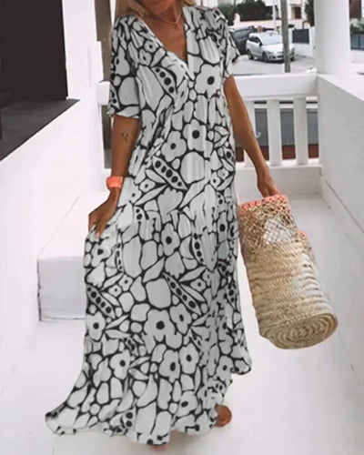 Sophie™ | Robe Ample à Imprimé avec Décolleté en V
