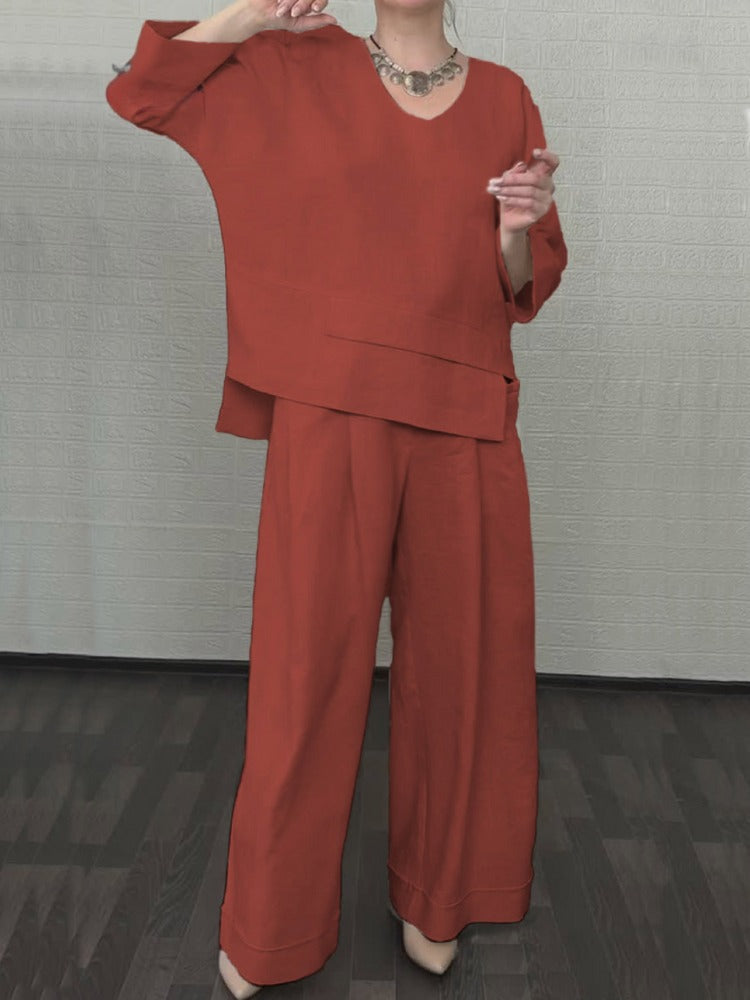 Ensemble ample à manches trois-quarts pour femme