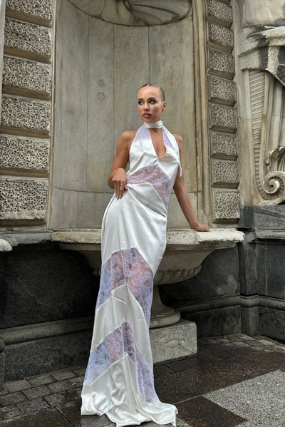 Mira | Robe longue en dentelle