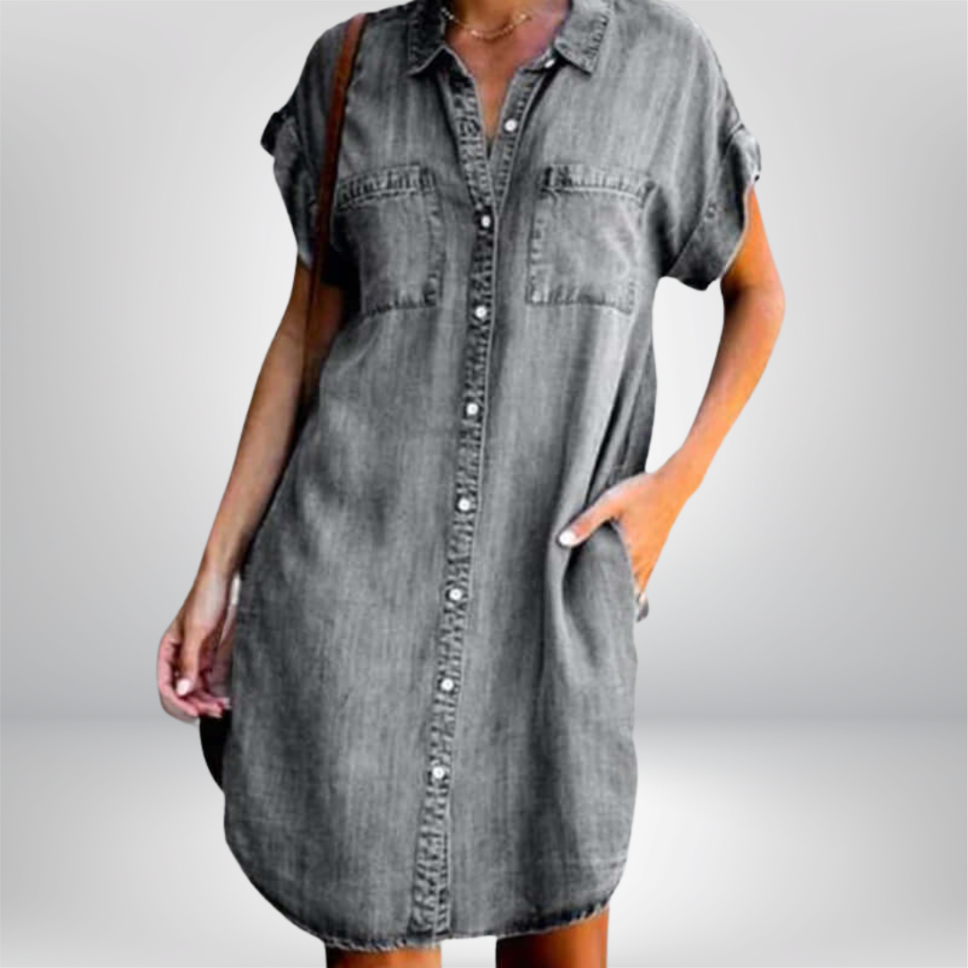 Carina - Robe en Denim Décontractée