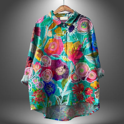 Chemise fleurie artisanale pour femme