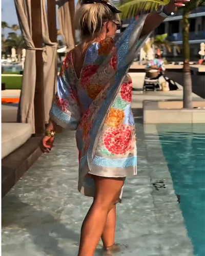 Tunique de Plage Resort Imprimée Maillot de Bain