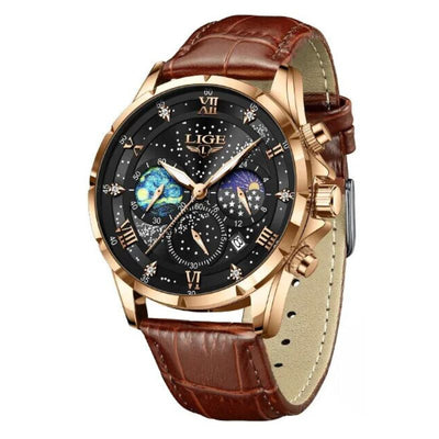 Montre Élégante à Phase de Lune