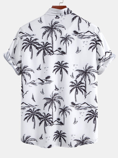Ensemble Tropical : Chemise Palmiers & Short de Bain à Cordon