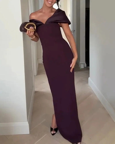 Robe de soirée élégante à épaules dénudées