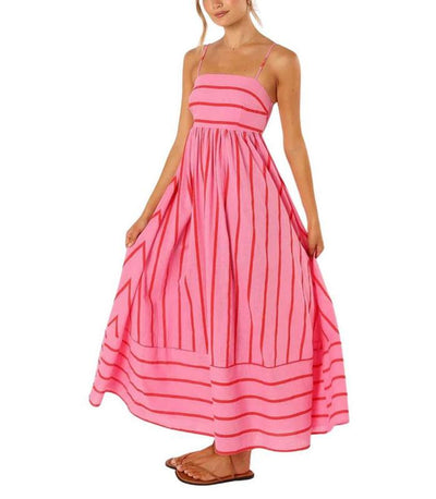 Julietta™ | Robe Longue Rayée à Bretelles Fines