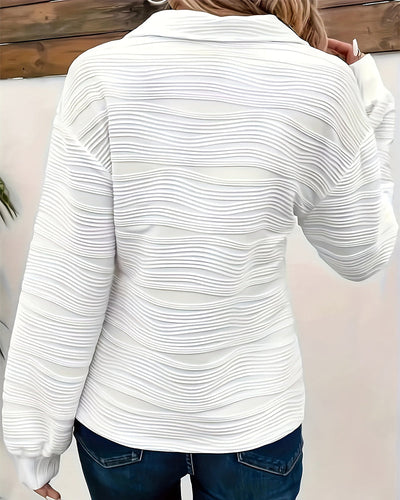 Sweatshirt Avec Zip Mi-long et Manches Longues Texturées