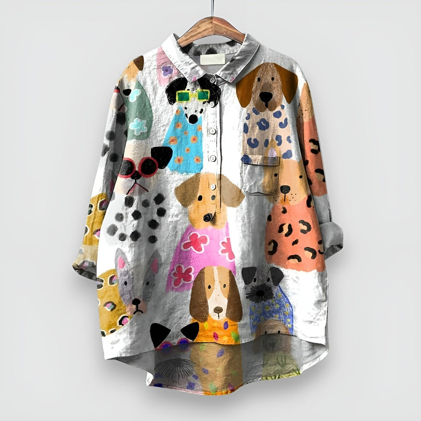 Chemise à imprimé canin pour femme