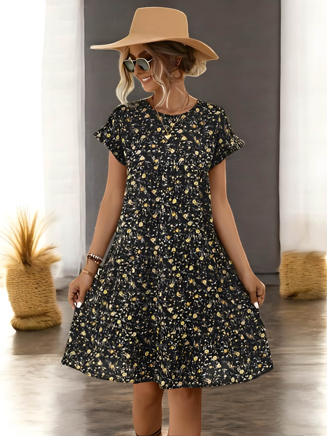 Madeleine - Robe D'Été Fluide À Marches Et Motif Floral