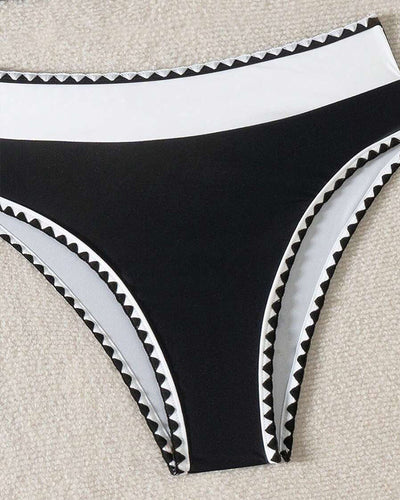 Bikini Sexy Couleur Contrastée Fendu Triangle
