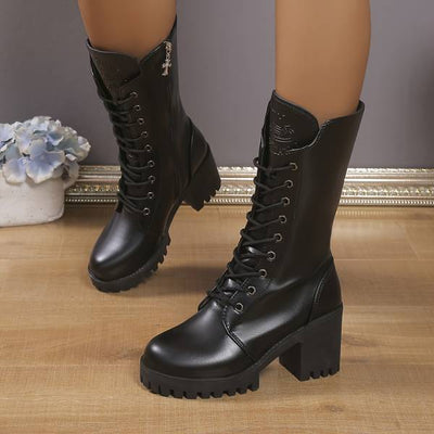 Chloé | Bottes Noir Élégante Pour Femme | À Lacets