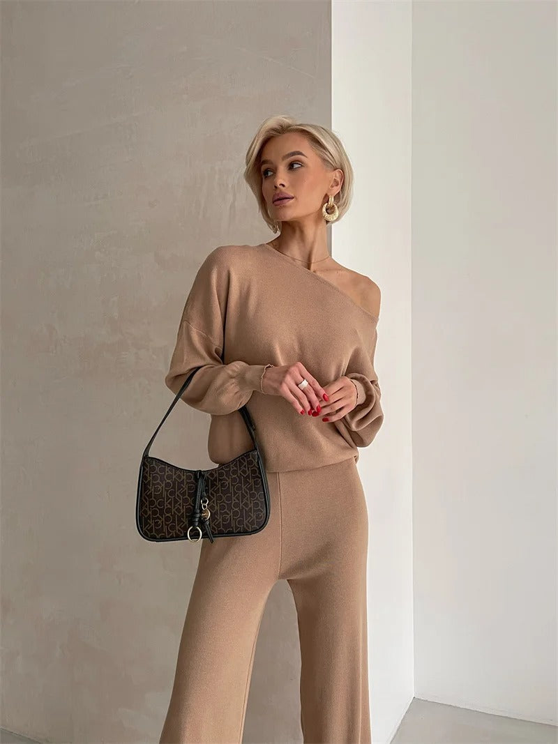 Ella™ - Ensemble de tricot d'hiver élégant en monochrome