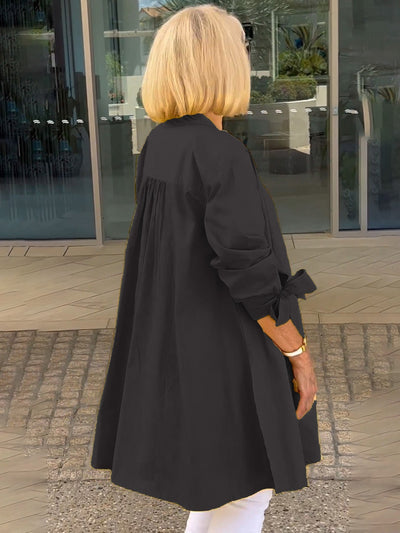 Chantal™ | Chemise Longue Élégante à Manches Nouées