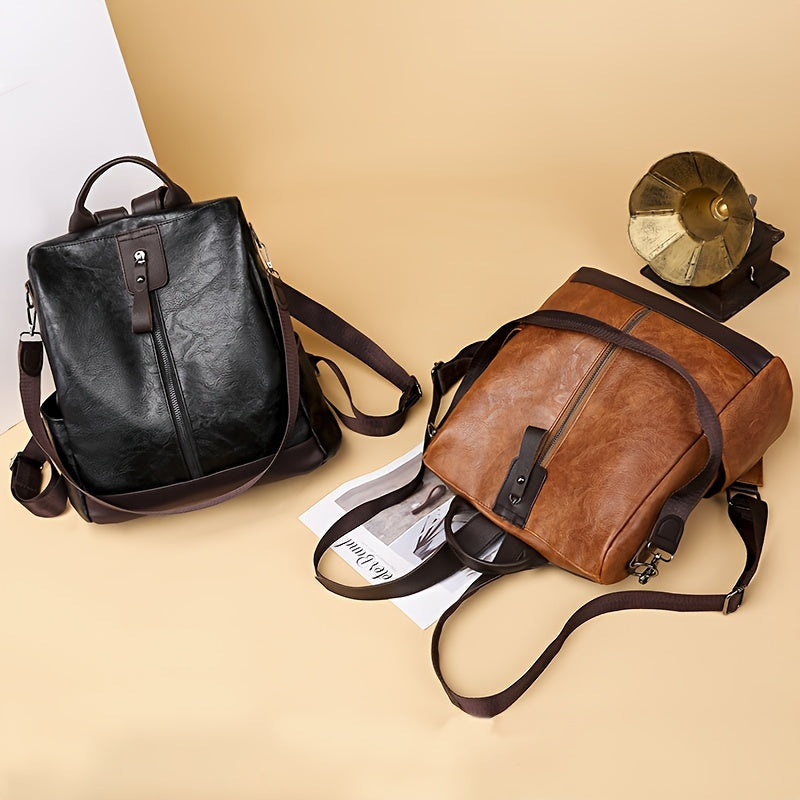 Sac à dos pour femmes en cuir PU végétalien au design sûr