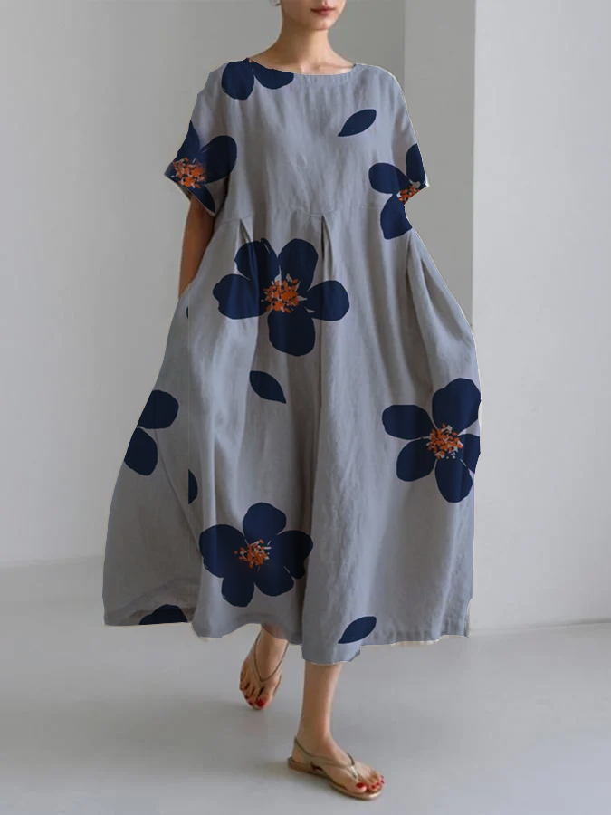 Morgane™ | Raffaella Robe longue florale à coupe détendue et détails élégants pour des journées chic