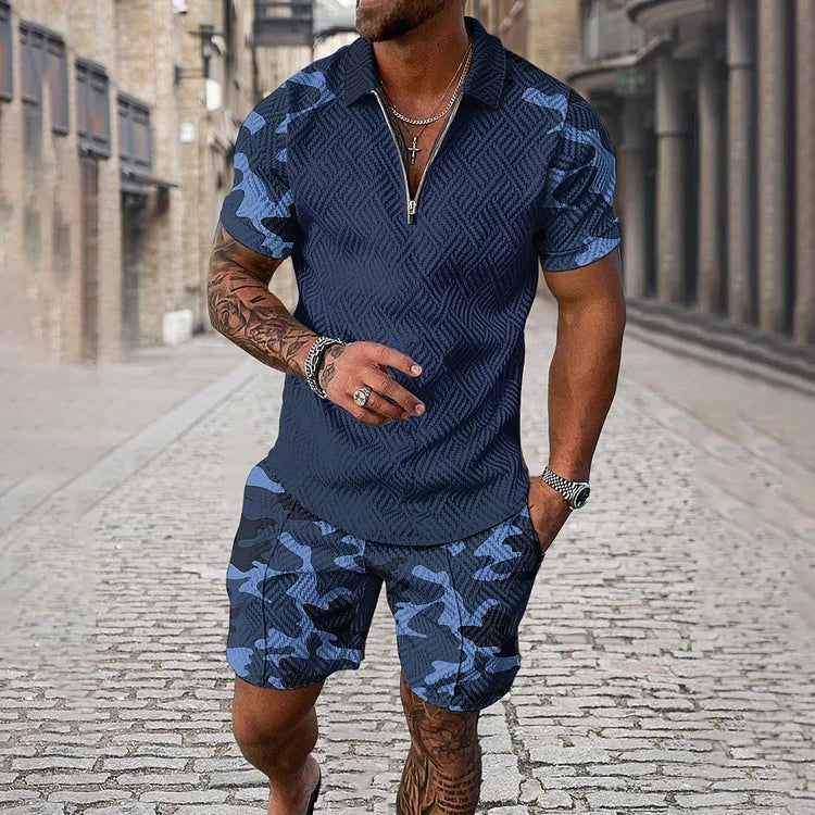 Ensemble polo et short camouflage
