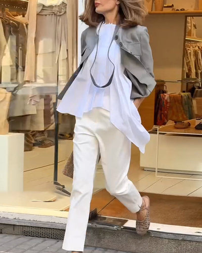 Blouse À La Mode Plissé Décontracté