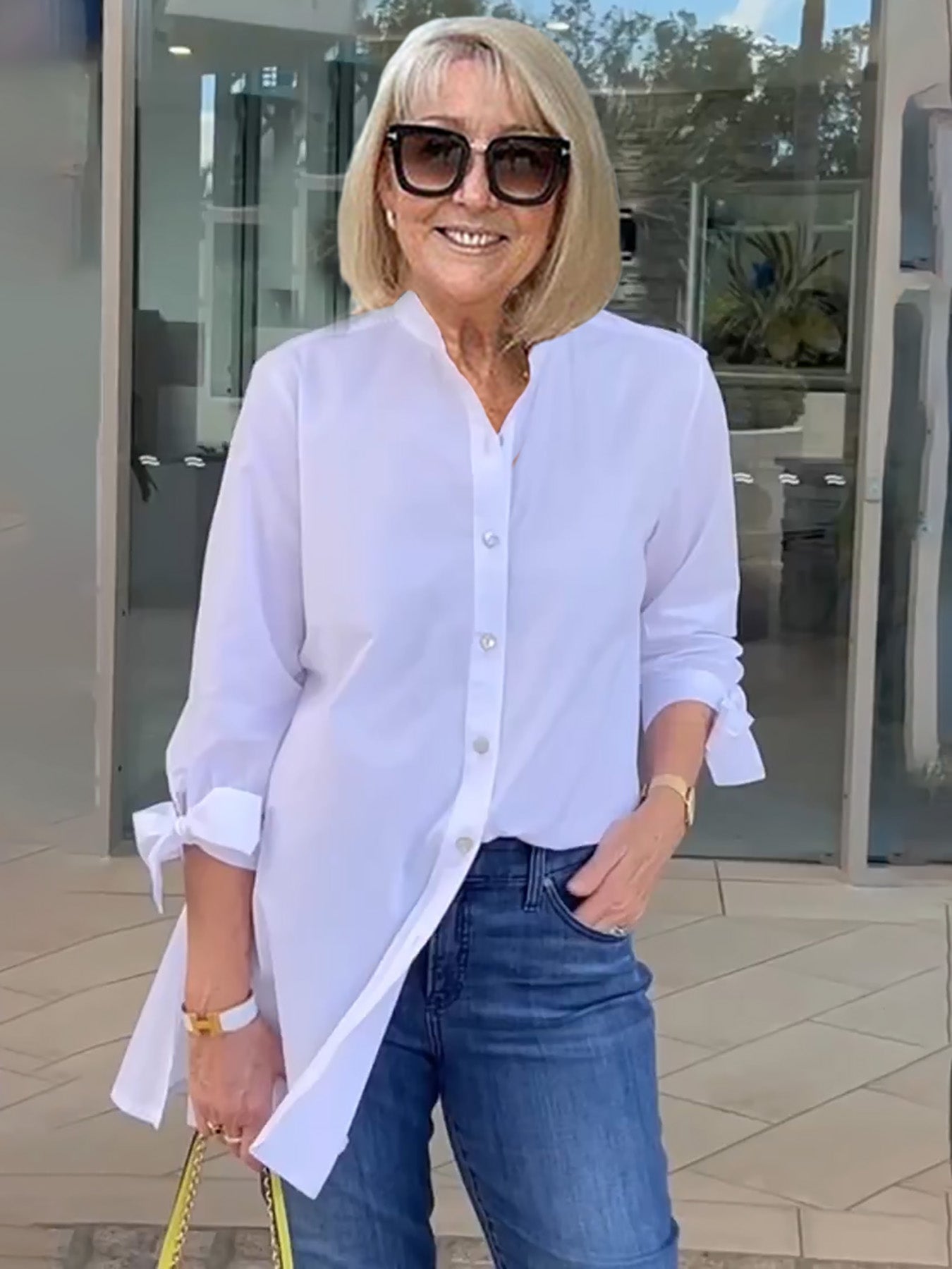 Chantal™ | Chemise Longue Élégante à Manches Nouées