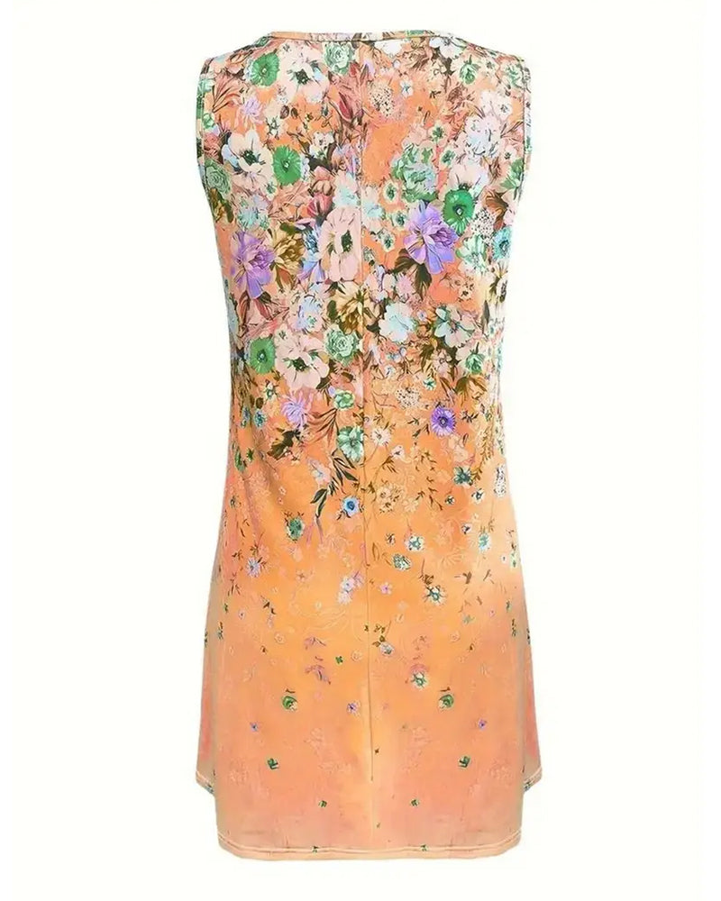 Robe Imprimée Décontractée Sans Manches