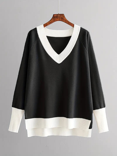Harper™ - Ensemble élégant de haut en tricot à manches longues et pantalon avec décolleté en V