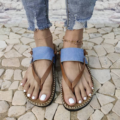 Isa - Sandales bleues à enfiler pour femmes pour un confort ultime