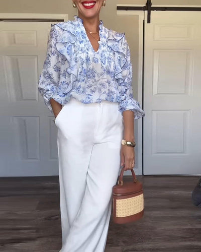 Blouse Mode Rue V-Cœur Volant