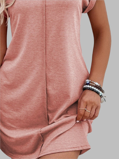 Océane - Mini Robe À Col Rond Et Détails De Coupe