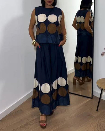 Costume Sans Manches À Pois Mode