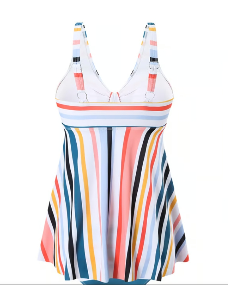 Maillot De Bain Lacé Rayé Triangle Deux-Pièces