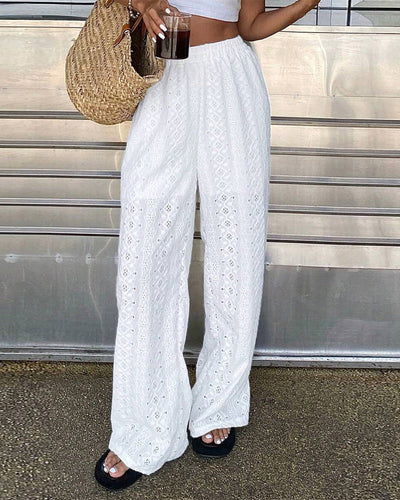Pantalon Mode Dentelle Décontracté