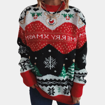 COLLETTE - Pull de Fête Flocons de Neige pour Femme
