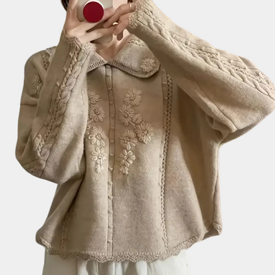 AZLYNN - Pull à Fleurs Sophistiqué pour Femmes