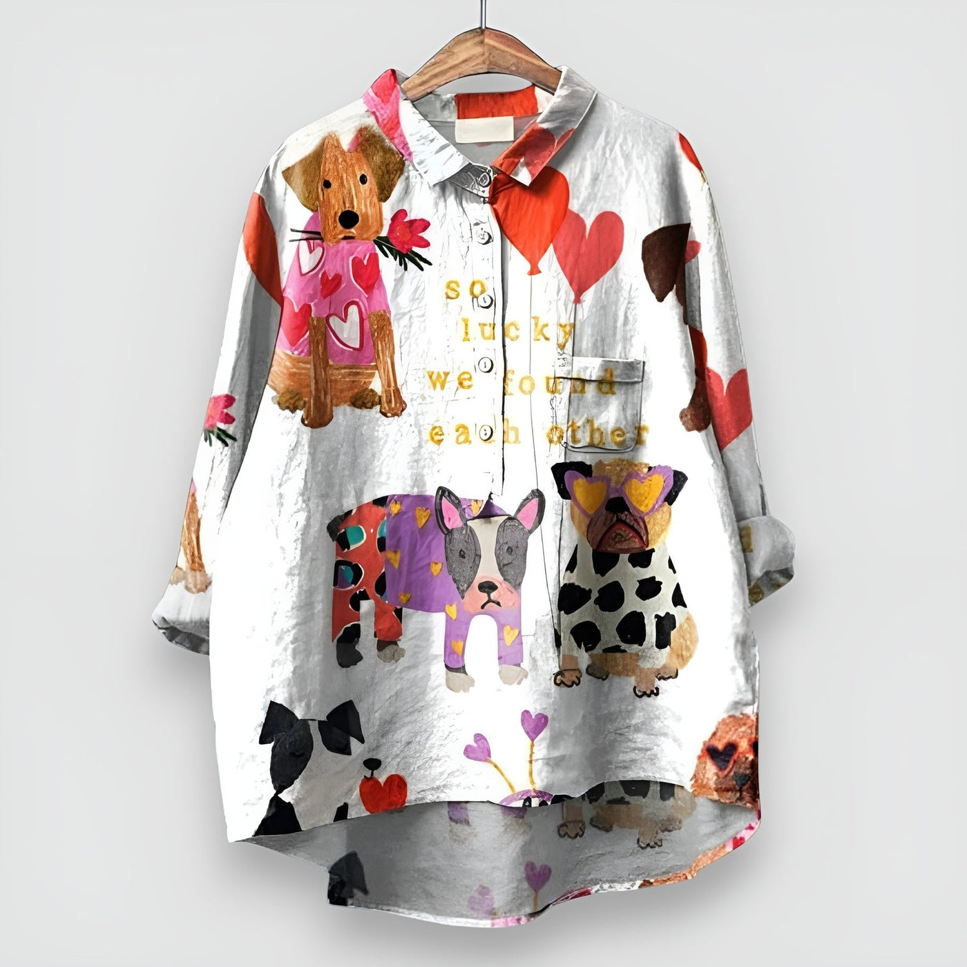 Chemise à imprimé canin pour femme