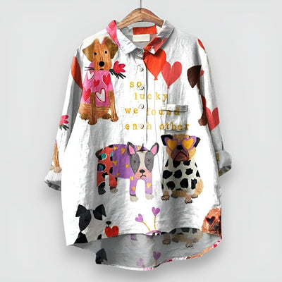 Chemise à imprimé canin pour femme