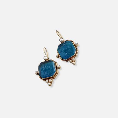 Naéla™ | Boucles d’oreilles pierre verte et perle