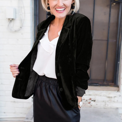 Nora - Blazer femme velours