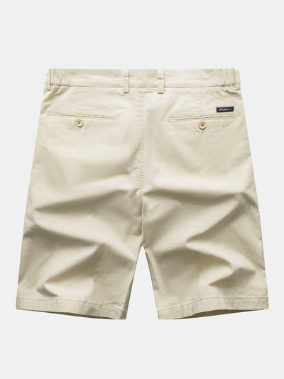 Polo en Maille Géométrique à Col en V & Short Chino en Coton