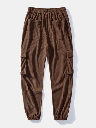 Sweat à capuche en peluche à imprimé aztèque et pantalon de jogging cargo en velours côtelé à cordon de serrage