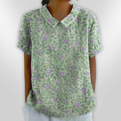 LINA | Blouse en lin à fleurs