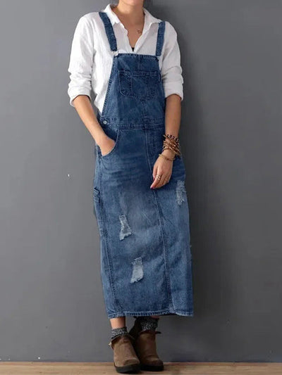 SEVERINE | Robe trench en denim avec fente - Intemporelle et résistante